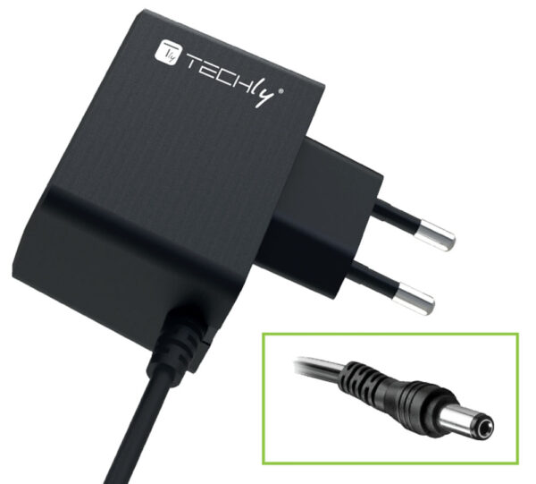 Alimentatore AC/DC 5V 1A Plug 5.5x2.1 mm Slim Nero