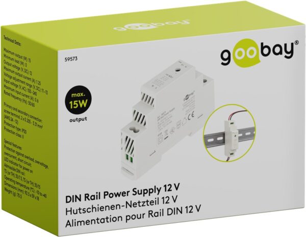 Alimentatore su Guida DIN 12V 1,25A 15W - immagine 2