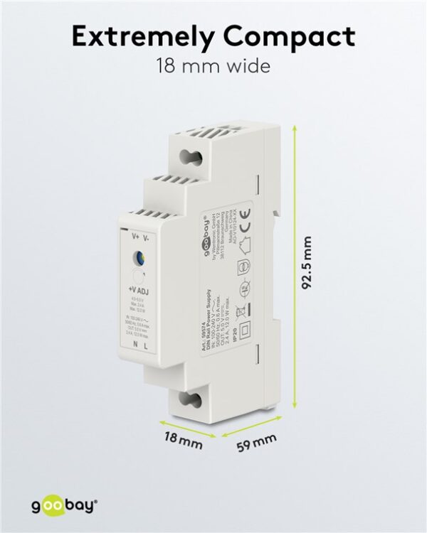 Alimentatore su Guida DIN 5V 2,4A 12W - immagine 3