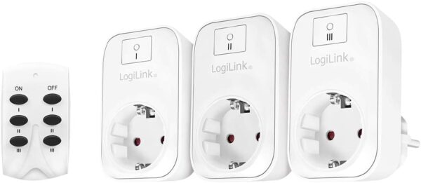 Set di Prese con Telecomando fino a 30m 3 prese CEE 7/3 per Interni