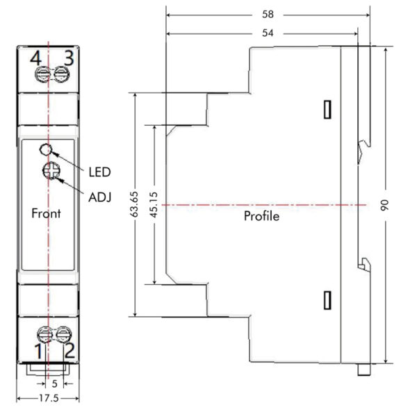 Alimentatore su Guida DIN 12V 1,25A 15W - immagine 2