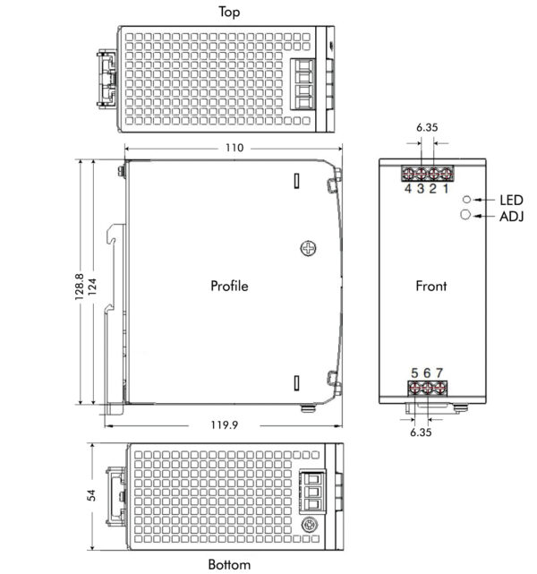 Alimentatore su Guida DIN 48V 5A 240W - immagine 2