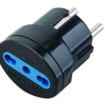 Adattatore spina Schuko a presa 10/16A Nero