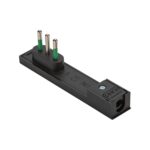 Spina Italiana 10A 2P+T Salvaspazio Super Sottile Smontabile Angolata Nero