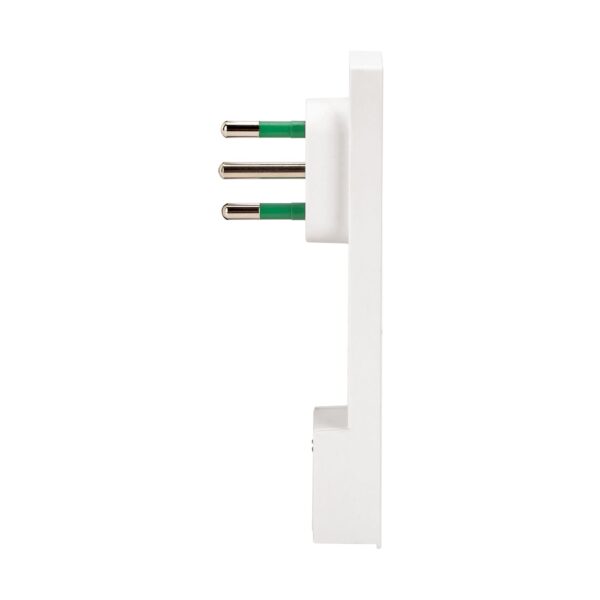 Spina Italiana 10A 2P+T Salvaspazio Super Sottile Smontabile Angolata Bianco - immagine 4