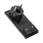 Spina Schuko 16A 2P+T Salvaspazio Super Sottile Smontabile Angolata Nero