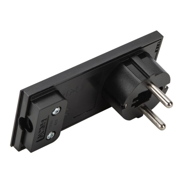 Spina Schuko 16A 2P+T Salvaspazio Super Sottile Smontabile Angolata Nero - immagine 4