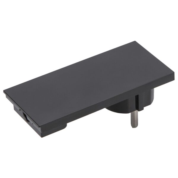 Spina Schuko 16A 2P+T Salvaspazio Super Sottile Smontabile Angolata Nero - immagine 5