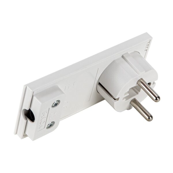 Spina Schuko 16A 2P+T Salvaspazio Super Sottile Smontabile Angolata Bianco - immagine 4