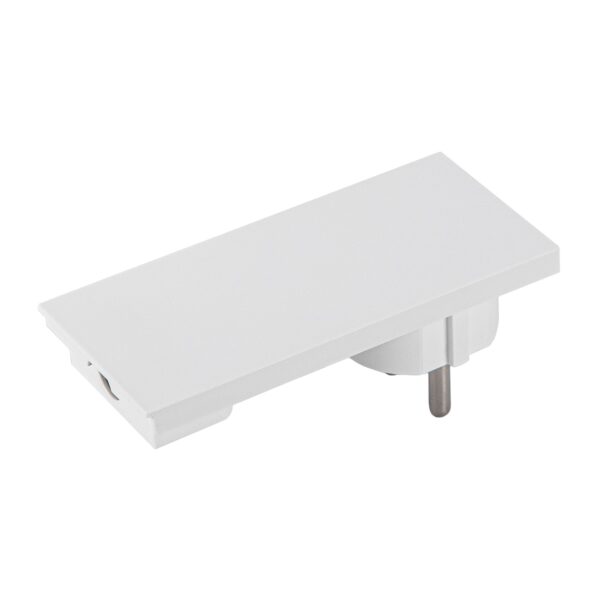 Spina Schuko 16A 2P+T Salvaspazio Super Sottile Smontabile Angolata Bianco - immagine 5