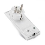 Spina Schuko 16A 2P+T Salvaspazio Super Sottile Smontabile Angolata Bianco