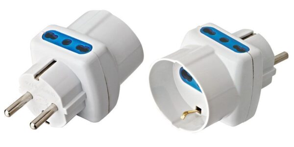 Adattatore Triplo Spina Schuko a Prese Bipasso con Schuko Bianco - immagine 4