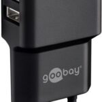 Caricatore da Muro 2 porte USB-A Slim Design 12W Nero