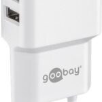 Caricatore da Muro 2 porte USB-A Slim Design 12W Bianco