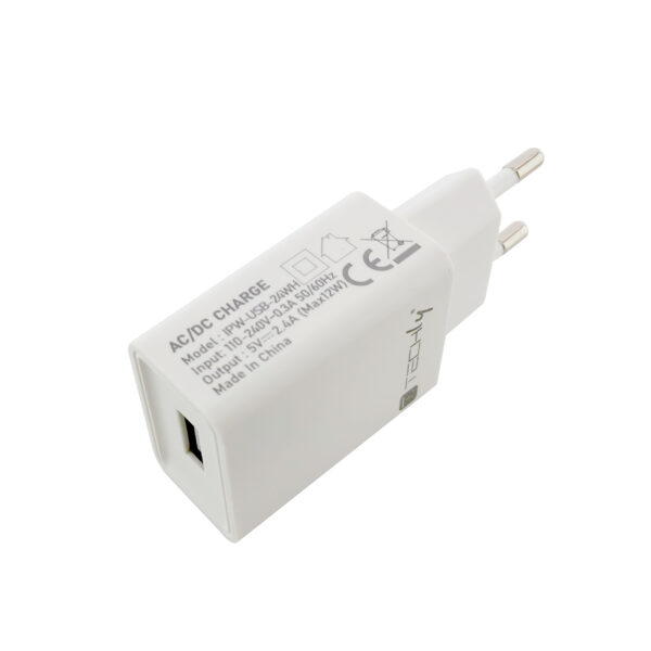 Caricatore Alimentatore USB-A da Muro 5V 2.4A per Smartphone o Tablet - immagine 9