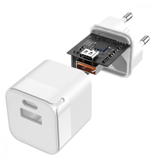 Caricabatterie GaN USB-A e USB-C™ Power Delivery 30W Ricarica Rapida Bianco - immagine 3