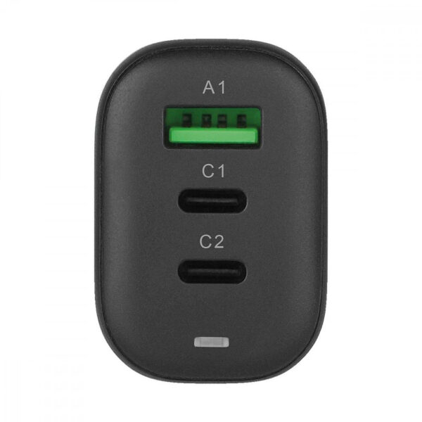 Caricabatterie GaN USB-A e 2 porte USB-C™ Power Delivery 65W Ricarica Rapida Nero - immagine 3