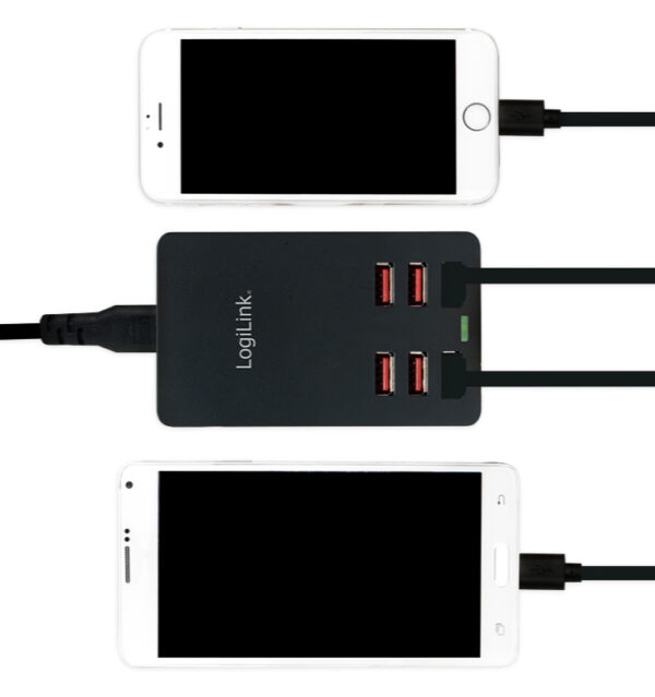 Caricatore da Tavolo a 6 porte USB 32W Nero - immagine 6