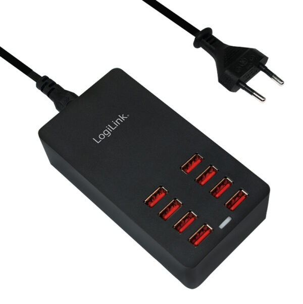 Caricatore da Tavolo a 8 porte USB 44W Nero - immagine 3