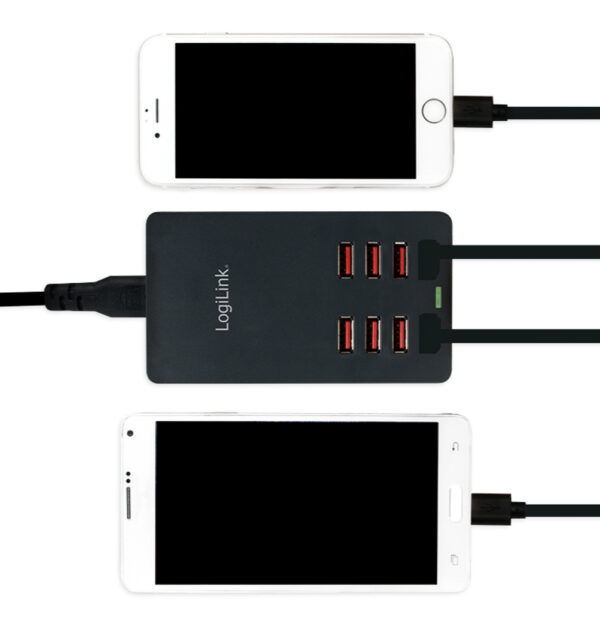 Caricatore da Tavolo a 8 porte USB 44W Nero - immagine 6