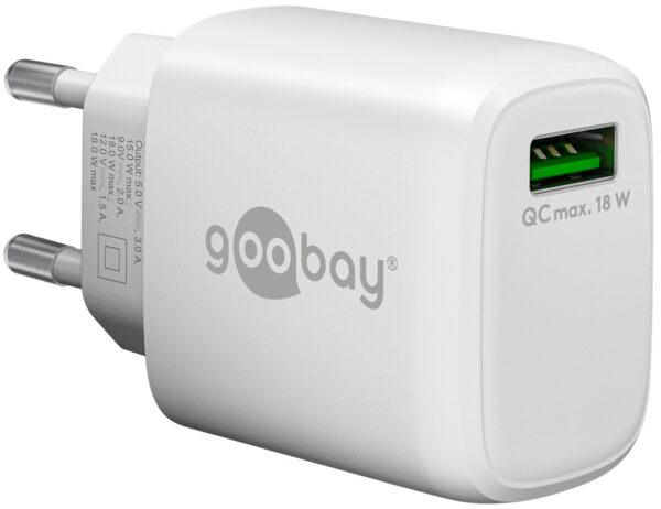 Caricabatterie Ricarica Rapida USB QC 3.0 (18 W) Bianco