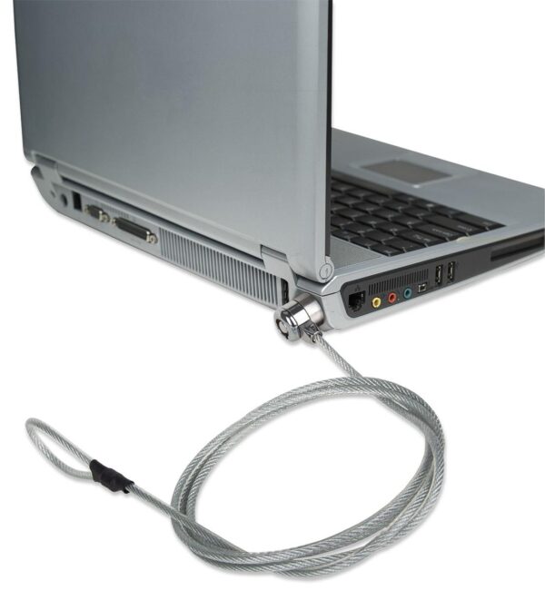 Cavo di Sicurezza in Acciaio con Lucchetto per Notebook e due Chiavi - immagine 4