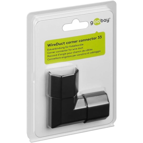 Connettore Angolare per Canalina di Cablaggio 33mm Nero - immagine 2