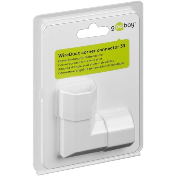 Connettore Angolare per Canalina di Cablaggio 33mm Bianco - immagine 2