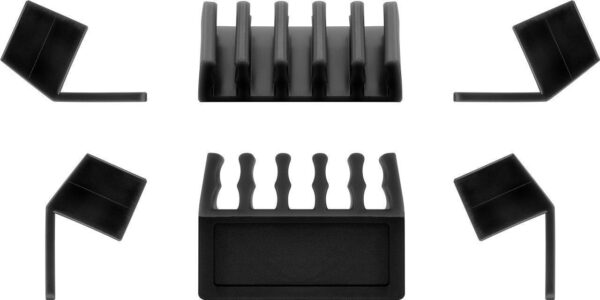 Set 2 Fermacavo da Scrivania a cinque posti Nero - immagine 3