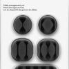 Clip Fermacavo Set da 5 pz Varie Misure Nero - immagine 2
