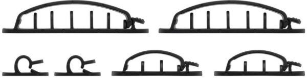 Clip Fermacavo Set da 6 pz Nero - immagine 3