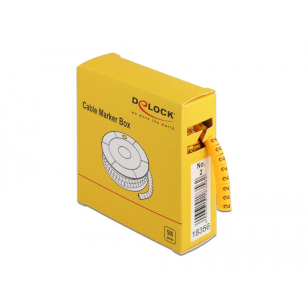 Scatola Segnacavo Giallo 500 Pezzi Numero 2 - immagine 2