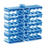 Organizzatore Modulare a Pettine per 24 Cavi Ethernet Blu