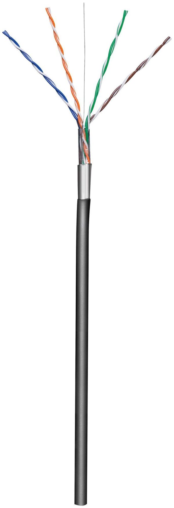 Matassa  F/UTP Cavo Cat.5E CCA 305m Rigido da Esterno Nero - immagine 2