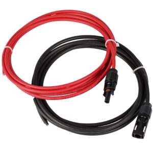 Coppia Cavi Fotovoltaico 4 mm² 1500V Maschio/Femmina ad Estremità da Assemblare 1m
