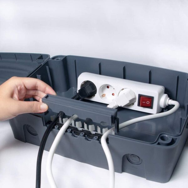 Scatola Elettrica IP54 Cable Organizer Organizzatore Cavi Grigio - immagine 8