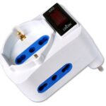 Adattatore Compatto con 2 Prese Bipasso e 1 Bipasso/Schuko Spina 10A