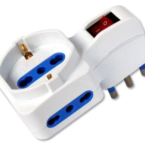 Adattatore con 2 Prese Bipasso e 1 Bipasso/Schuko con Spina 16A