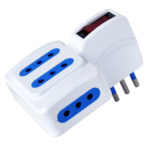 Adattatore con spina 10A e 4 prese Italiane 10A
