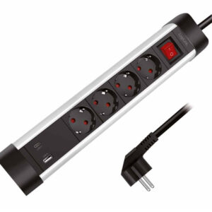 Presa Multipla a 4 vie con Presa USB-C™ PD e USB-A QC per la Ricarica Veloce