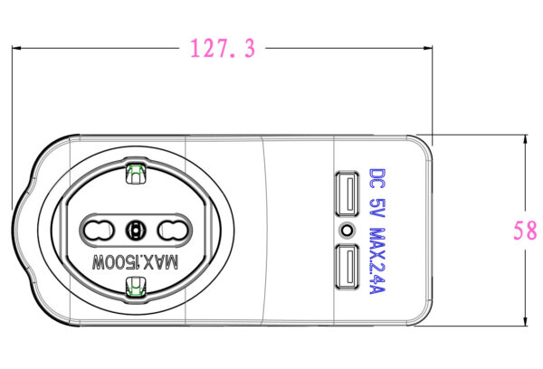 Multipresa 3 Posti e 2 Porte USB con Supporto per Smartphone e Luce Notturna - immagine 4