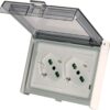 Multipresa Universale IP55 da Incasso con Doppia Presa Bipasso Italiana Schuko Precablata