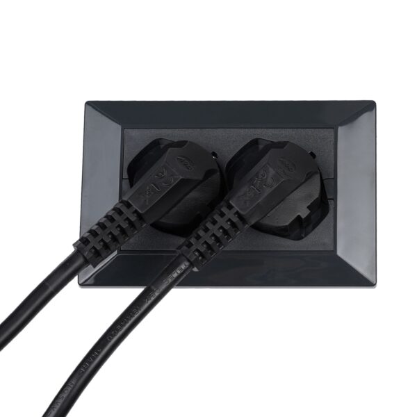 Multipresa Universale da Incasso con Doppia Presa Bipasso Italiana Schuko Nero - immagine 3