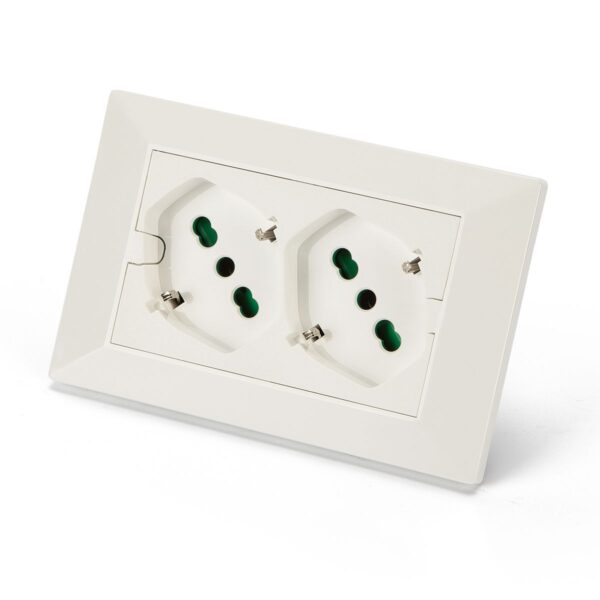 Multipresa Universale da Incasso con Doppia Presa Bipasso Italiana Schuko Bianco