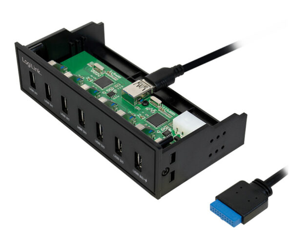 Hub USB Interno 5,25'' 7 porte USB 3.0 con Ricarica Veloce - immagine 4
