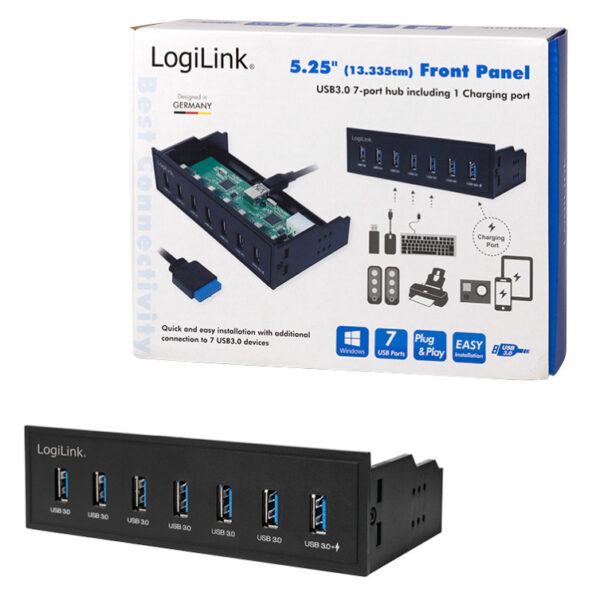 Hub USB Interno 5,25'' 7 porte USB 3.0 con Ricarica Veloce - immagine 6