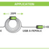 Cavo Prolunga Attivo Extender USB Hi Speed Estensore di Segnale 20m Nero - immagine 6