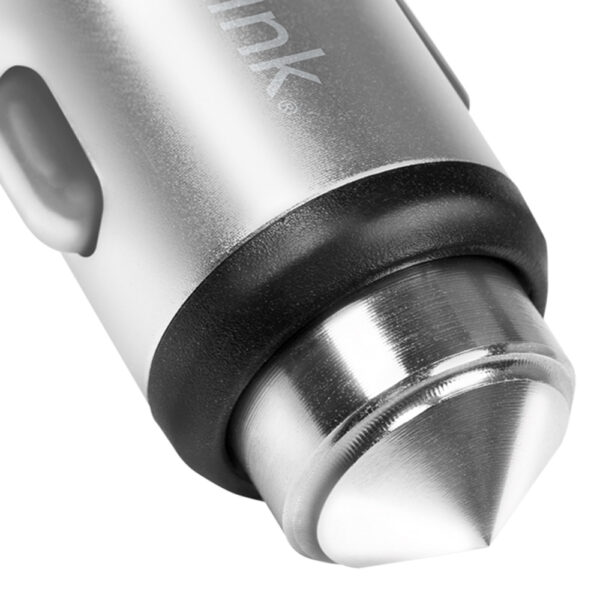 Caricatore da Auto in Alluminio 2x USB 10,5W Rompivetro di Emergenza - immagine 4