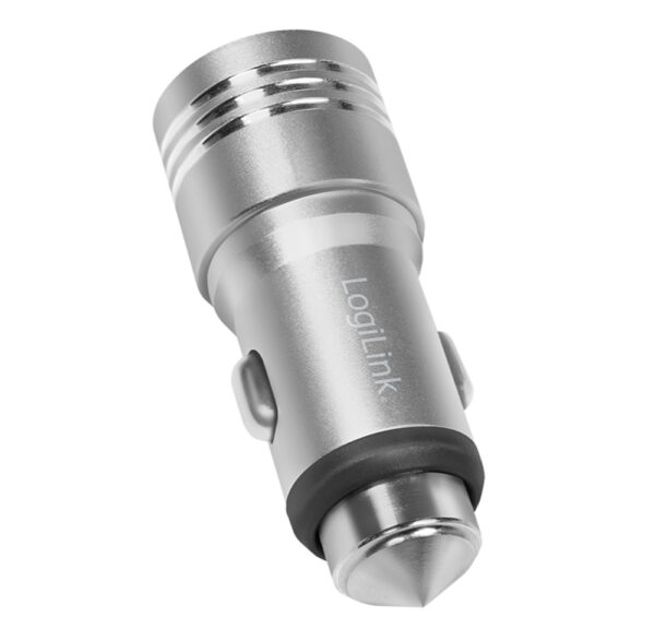 Caricatore da Auto in Alluminio 2x USB 10,5W Rompivetro di Emergenza - immagine 3