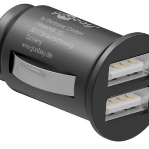 Caricatore Compatto da Auto 2 porte USB max.15.5W/3.1A Nero